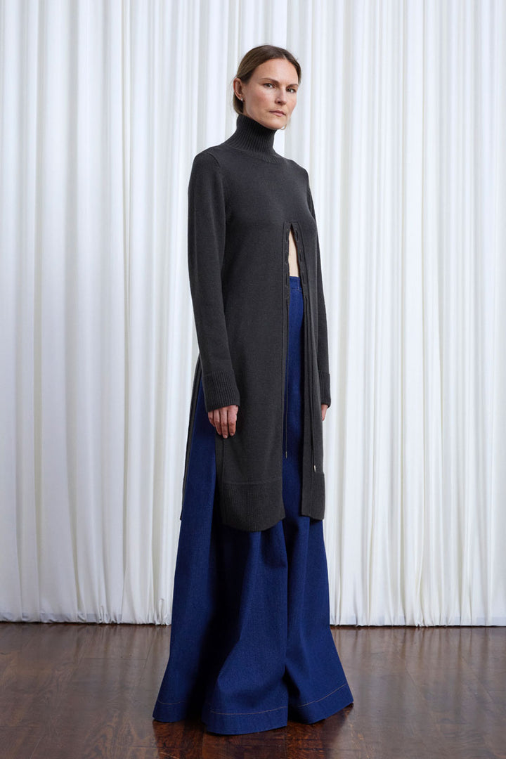 Lovers Jumper,  sage green wool long line jumper