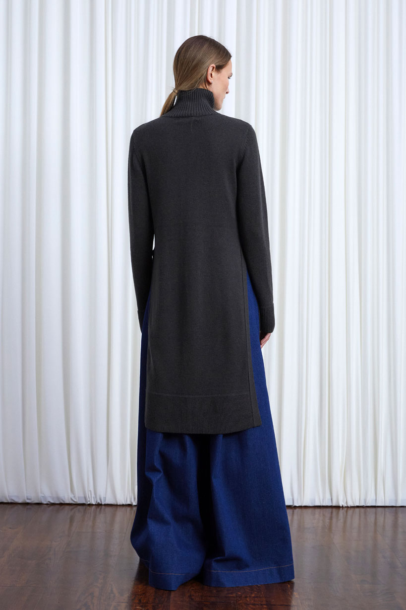 Lovers Jumper,  sage green wool long line jumper