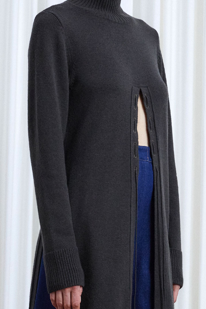 Lovers Jumper,  sage green wool long line jumper