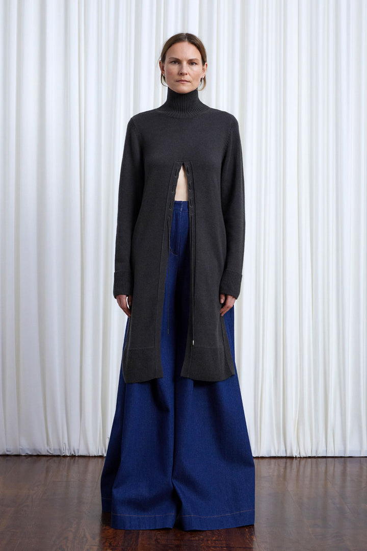 Lovers Jumper,  sage green wool long line jumper