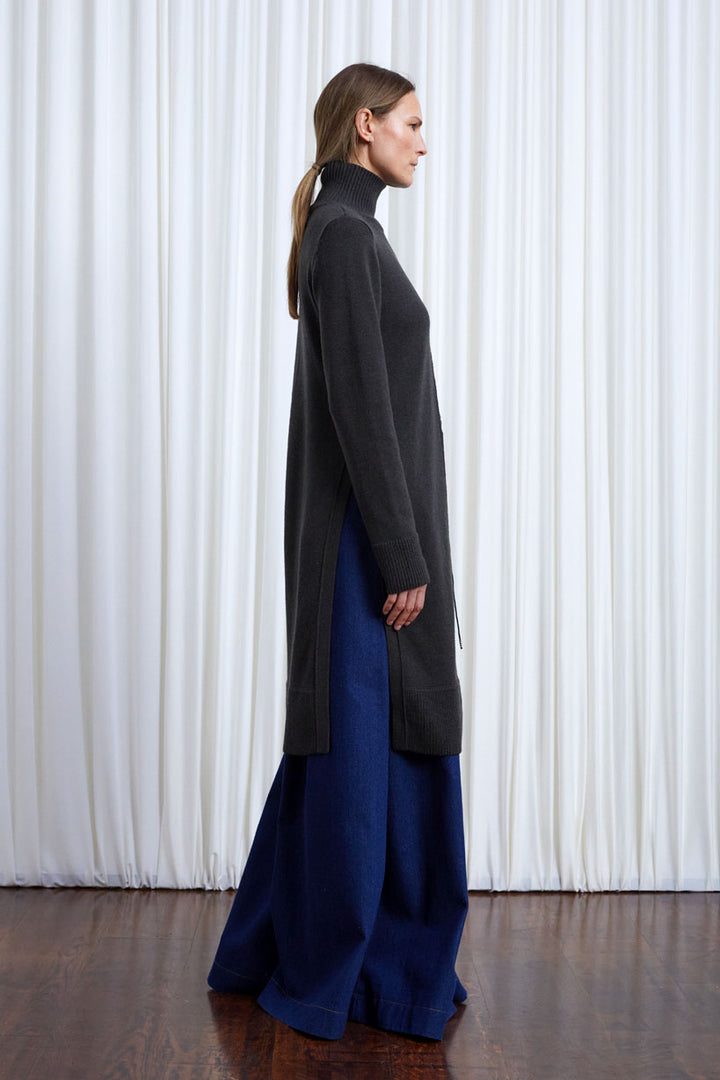 Lovers Jumper,  sage green wool long line jumper