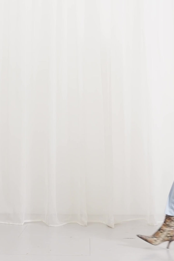 Super Shirt, dove blue crepe long back shirt