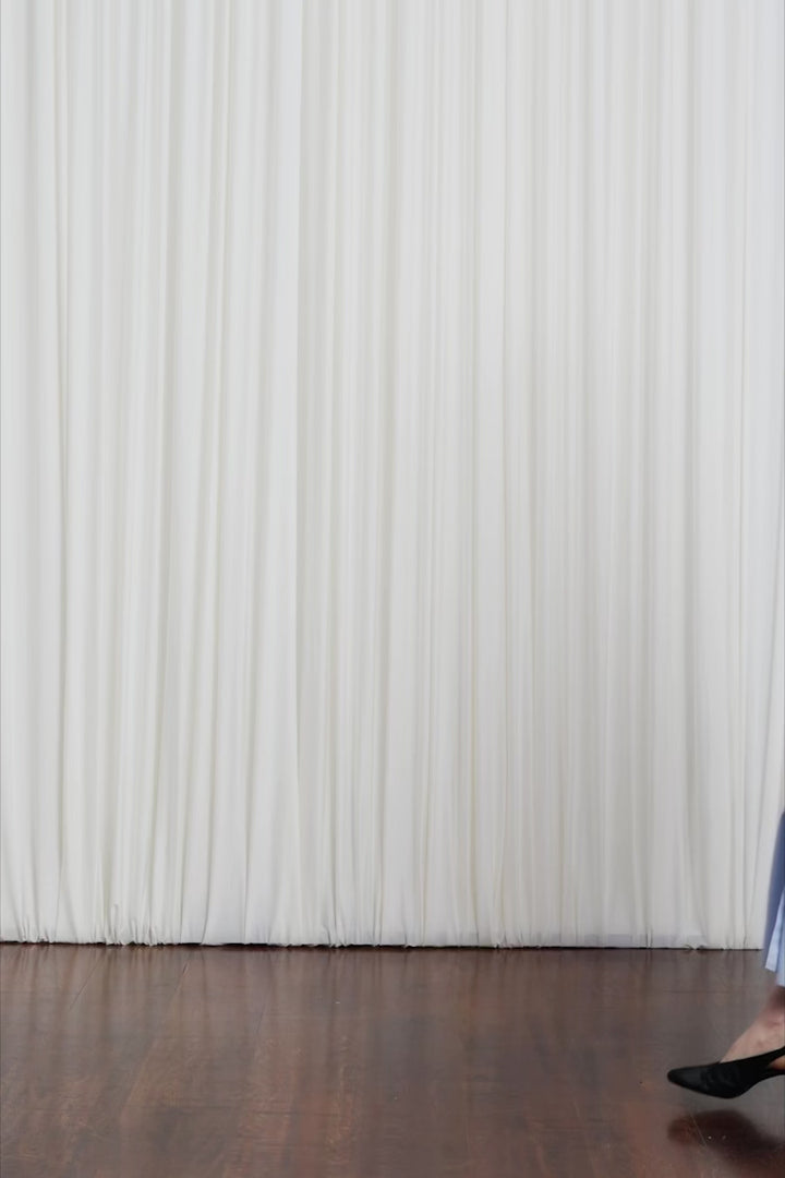 Resilient Dress, blue cotton draped back dress