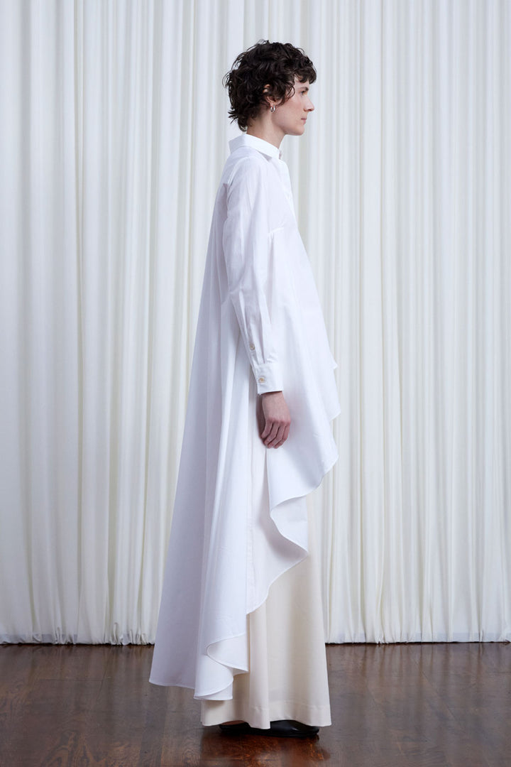 Super Shirt, white cotton long back shirt